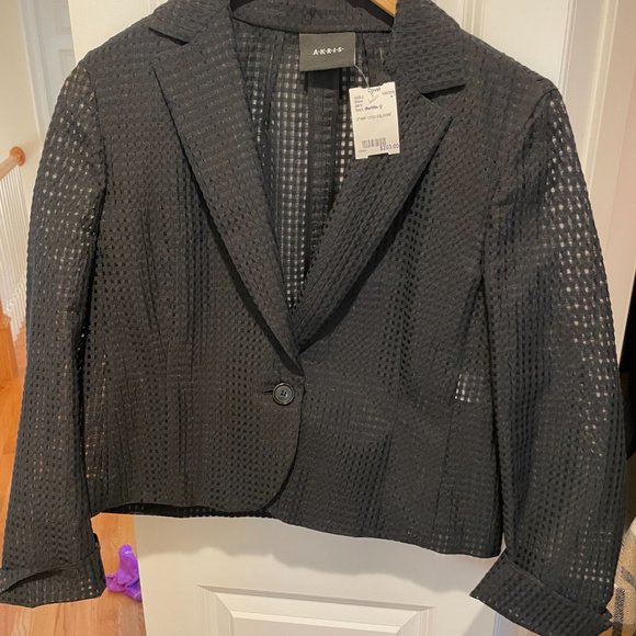 AKRIS Vintage sheer squares cropped jacket size 8 - Picture 2 of 5
